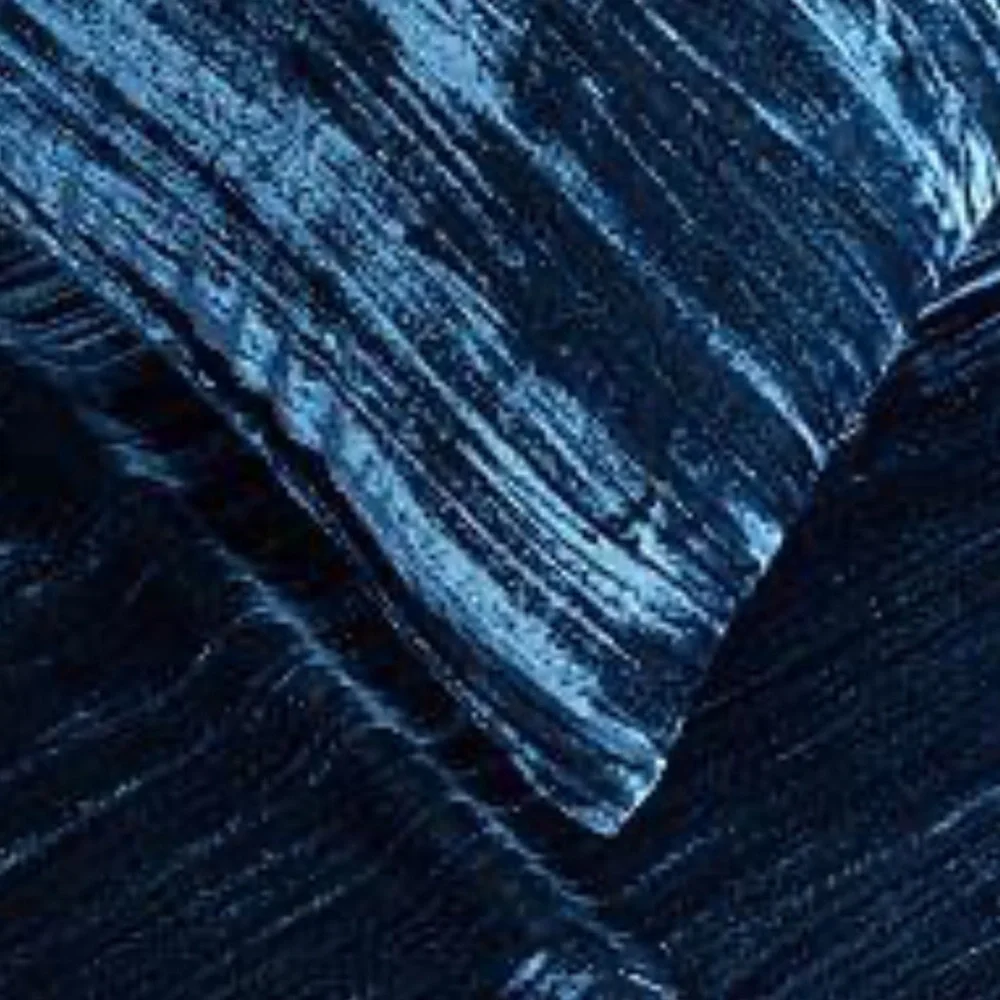West Elm Lush Crinkle Velvet Euro Sham Blue 26”x26” - One Sham